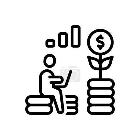 Illustration for Black line icon for investor - Royalty Free Image