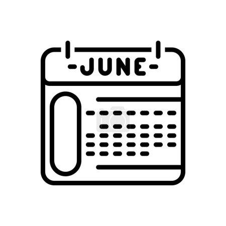 Illustration for Black line icon for june, calendar - Royalty Free Image