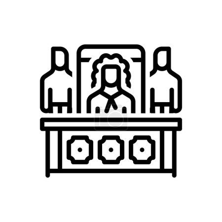 Ilustración de Black line icon for judge - Imagen libre de derechos