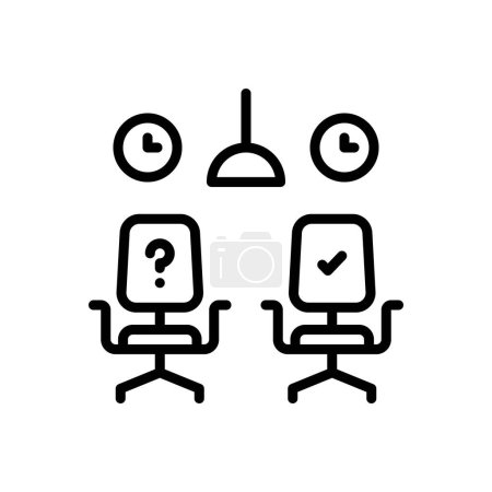Illustration for Black line icon for vacancies - Royalty Free Image