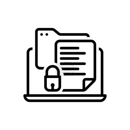 Illustration for Black line icon for confidential - Royalty Free Image