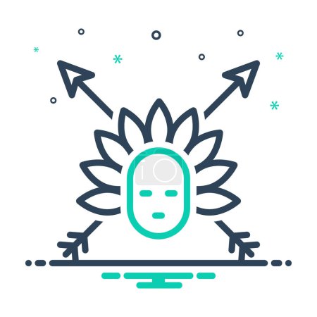 Illustration for Mix icon for tribal - Royalty Free Image