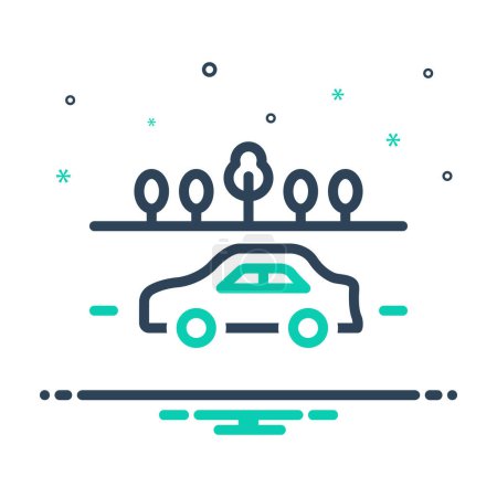 Illustration for Mix icon for car - Royalty Free Image