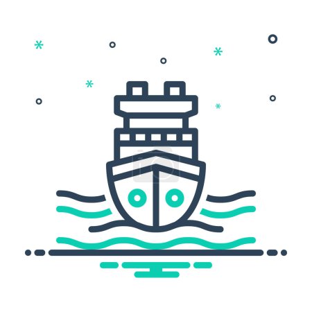 Illustration for Mix icon for ship - Royalty Free Image