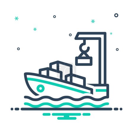 Illustration for Mix icon for harbour - Royalty Free Image
