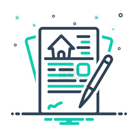 Illustration for Mix icon for contracts - Royalty Free Image