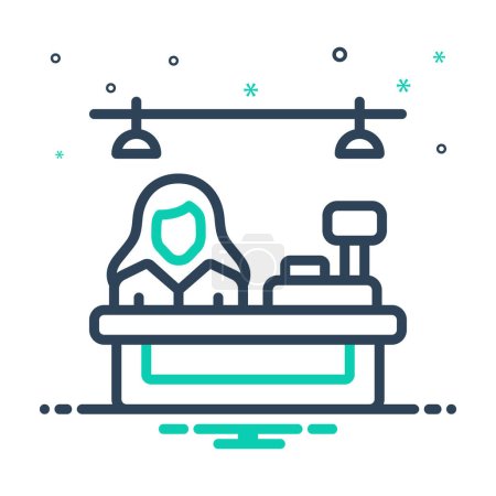 Illustration for Mix icon for cashiers - Royalty Free Image