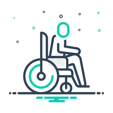 Illustration for Mix icon for disabled - Royalty Free Image