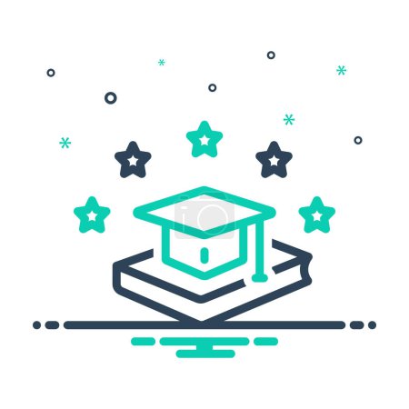 Illustration for Mix icon for graduation - Royalty Free Image