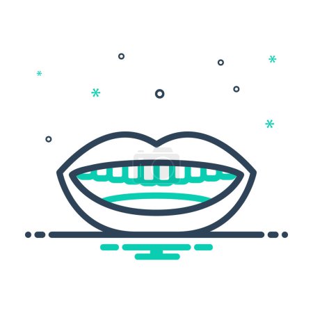 Illustration for Mix icon for mouth - Royalty Free Image