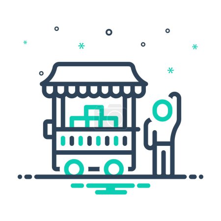 Illustration for Mix icon for sellers - Royalty Free Image