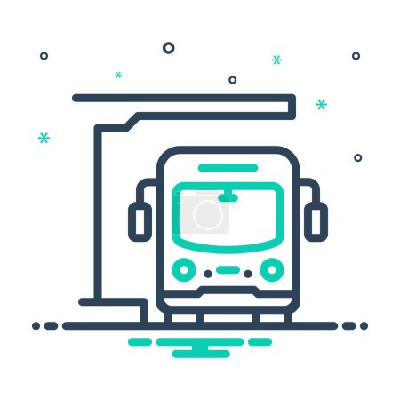 Illustration for Mix icon for transit - Royalty Free Image