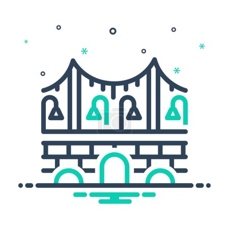Illustration for Mix icon for bridges - Royalty Free Image