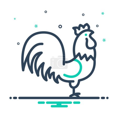 Illustration for Mix icon for cock - Royalty Free Image