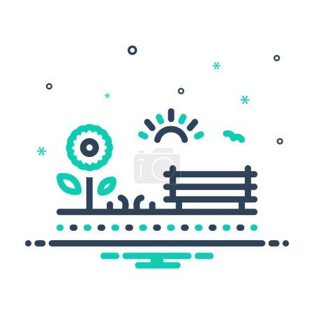 Illustration for Mix icon for garden - Royalty Free Image