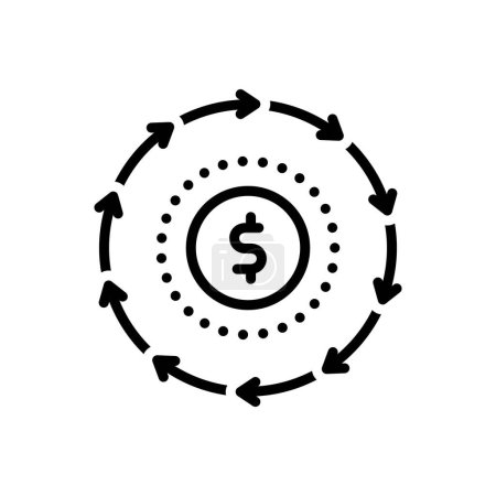 Black line icon for cash flow