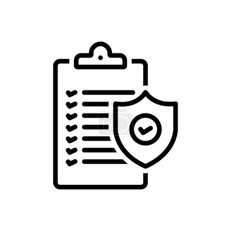 Illustration for Black line icon for security policies - Royalty Free Image
