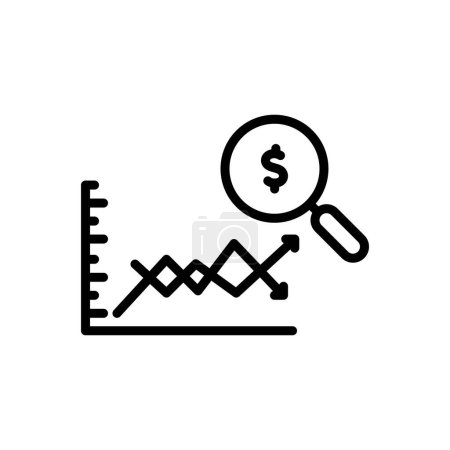 Illustration for Black line icon for volatility - Royalty Free Image