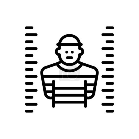 Illustration for Black line icon for criminal - Royalty Free Image