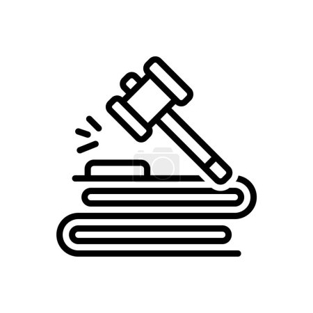 Illustration for Black line icon for judgement - Royalty Free Image