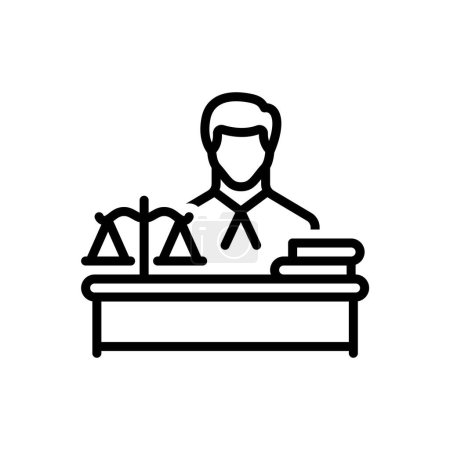 Ilustración de Icono de línea negra para abogado - Imagen libre de derechos