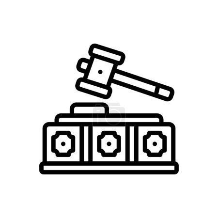 Illustration for Black line icon for verdict - Royalty Free Image
