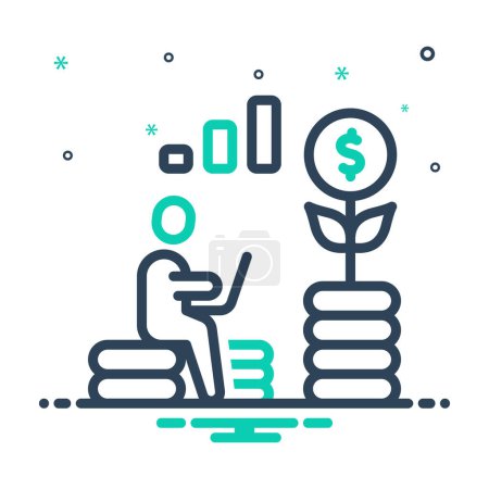 Illustration for Mix icon for investor - Royalty Free Image