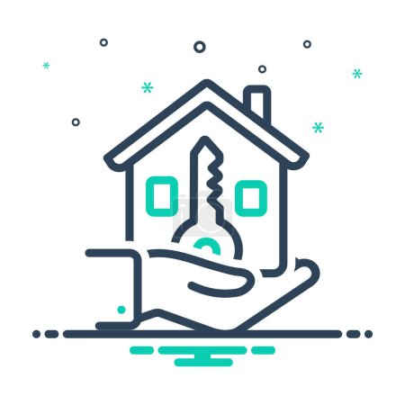 Illustration for Mix icon for ownership - Royalty Free Image