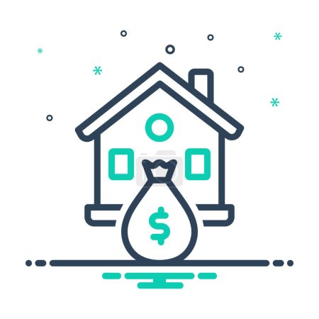 Illustration for Mix icon for property - Royalty Free Image
