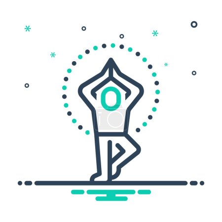 Illustration for Mix icon for yoga - Royalty Free Image
