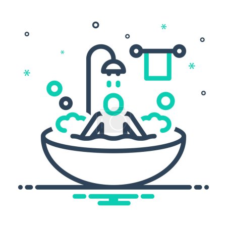 Illustration for Mix icon for bathing - Royalty Free Image