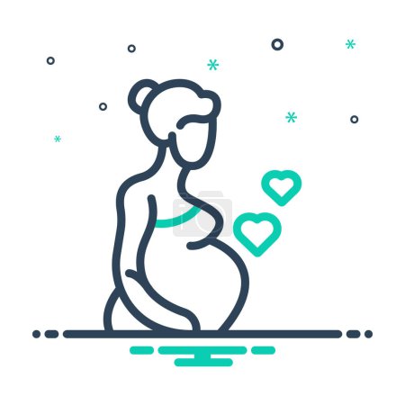 Illustration for Mix icon for pregnancy - Royalty Free Image