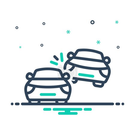 Illustration for Mix icon for accident - Royalty Free Image