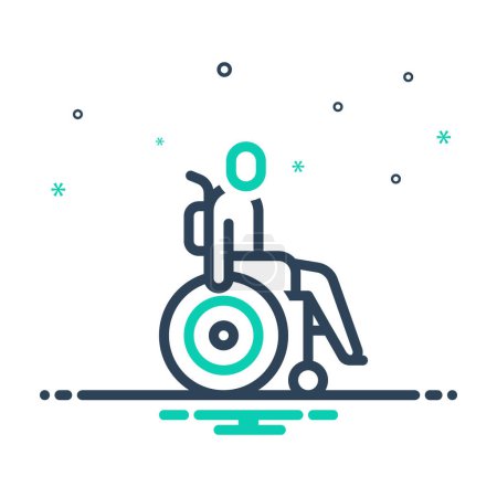 Illustration for Mix icon for disability - Royalty Free Image