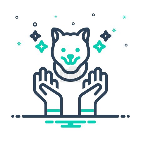Illustration for Mix icon for pet care - Royalty Free Image