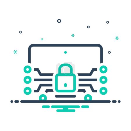 Illustration for Mix icon for cyber security - Royalty Free Image