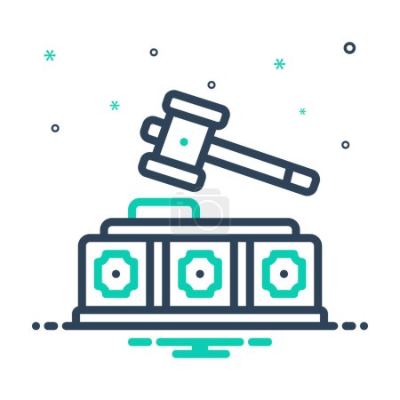Illustration for Mix icon for verdict - Royalty Free Image