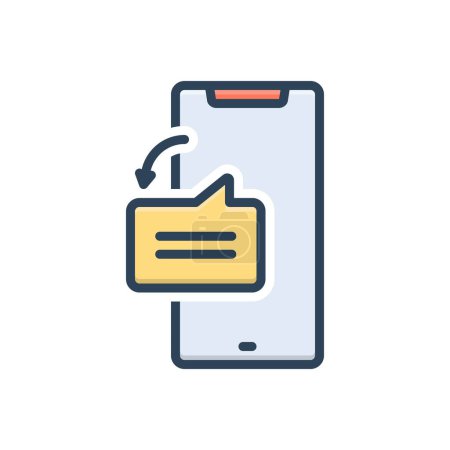 Color illustration icon for message 