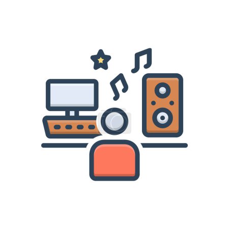 Illustration for Color illustration icon for composer - Royalty Free Image