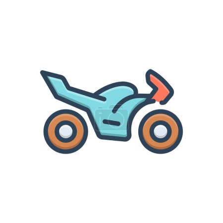 Ilustración de Icono de ilustración a color para motocicletas - Imagen libre de derechos