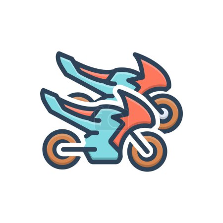 Ilustración de Icono de ilustración a color para motocicletas - Imagen libre de derechos