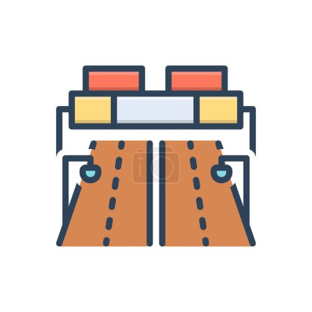 Color illustration icon for highways 