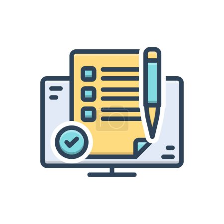 Color illustration icon for summary 