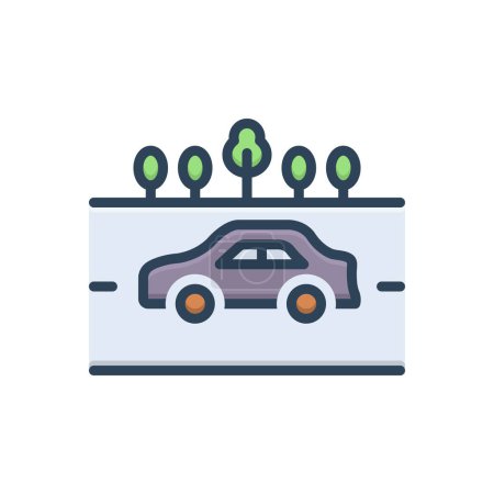 Illustration for Color illustration icon for car - Royalty Free Image