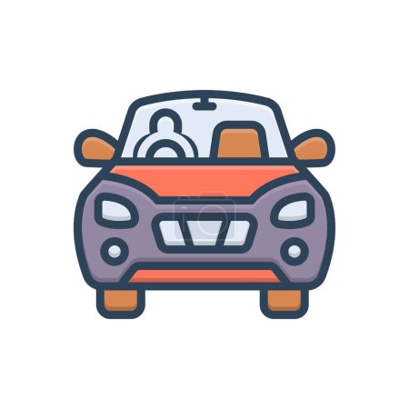 Illustration for Color illustration icon for driving - Royalty Free Image