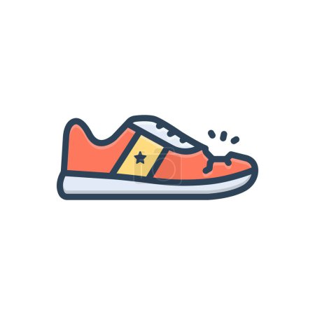 Color illustration icon for worn 