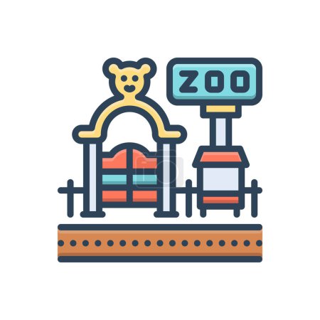 Ilustración de Icono de ilustración a color para zoológico - Imagen libre de derechos