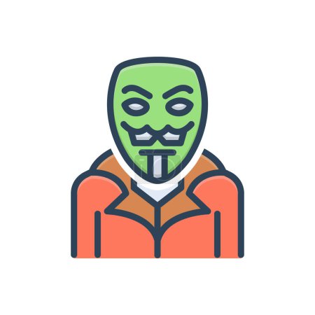Color illustration icon for anonymous
