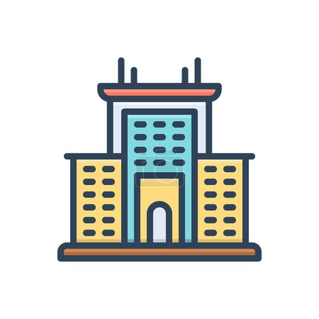 Color illustration icon for institution 