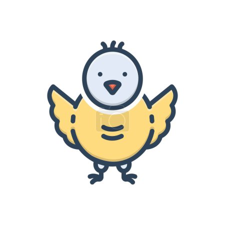 Color illustration icon for chick 